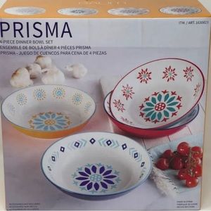Baum Prisma Dinner Bowl 4 Piece Stoneware Microwave Safe